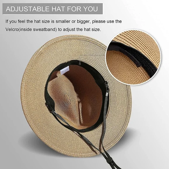 Womens Straw Hat Panama Roll up Fedora Sun hat